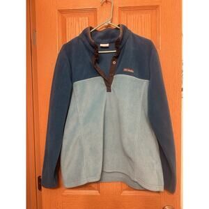 Womens COLUMBIA Benton Springs Fleece Pullover-Blue Colorblock XL